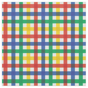 Tecido Xadrez arco-íris de verão vermelho, azul, verde