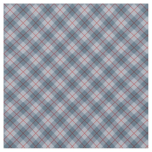 Tecido - Xadrez Azul, Cinza e Vermelho (Detalhe)