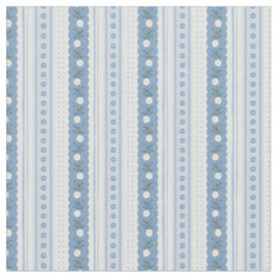 Tecido Xadrez Azul Floral com Listras