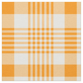Tecido Xadrez branca e laranja