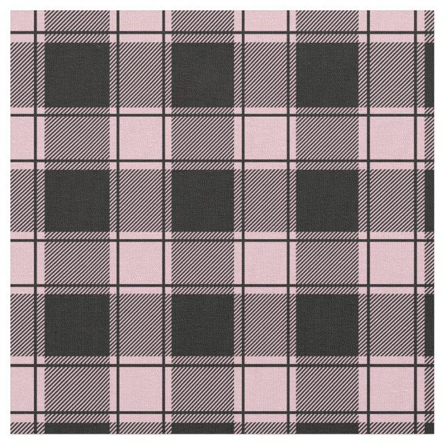 Tecido Xadrez Búfalo Rosa Claro e Preto (Detalhe)