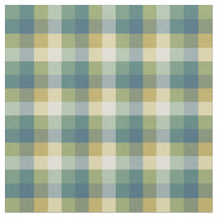 Tecido Xadrez Checkered verde, azul e amarela