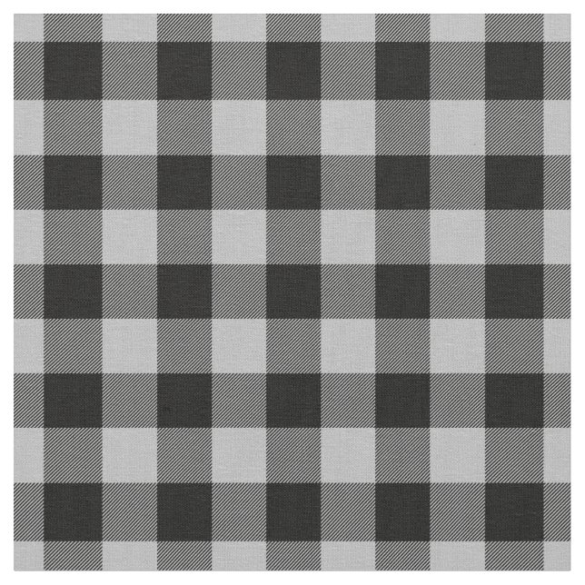 Tecido Xadrez cinza claro e preto Gingham (Detalhe)