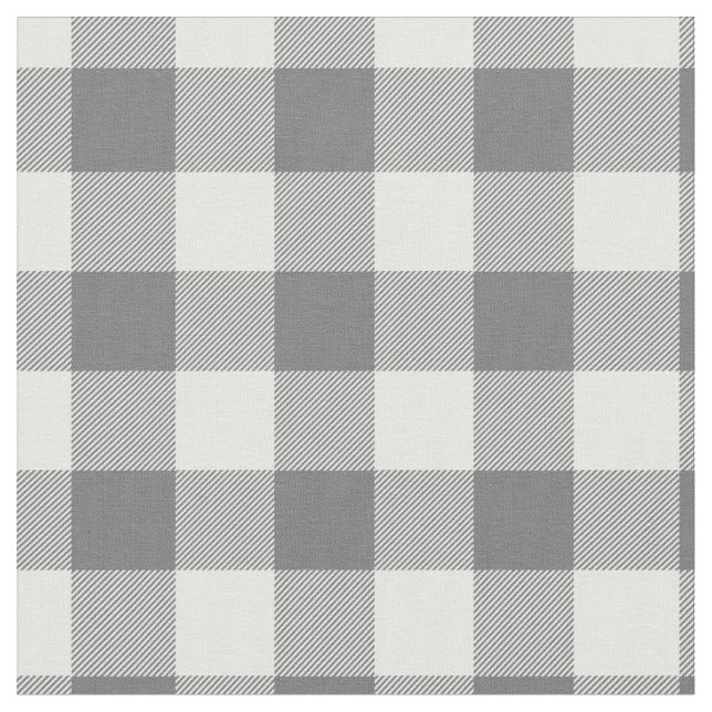Tecido Xadrez cinza escuro e branco Gingham (Detalhe)