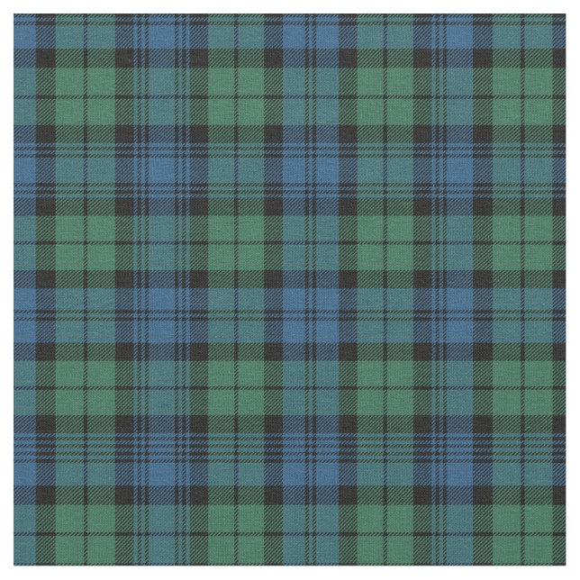 Tecido Xadrez Clan Campbell Tartan Green Black Blue Check (Detalhe)