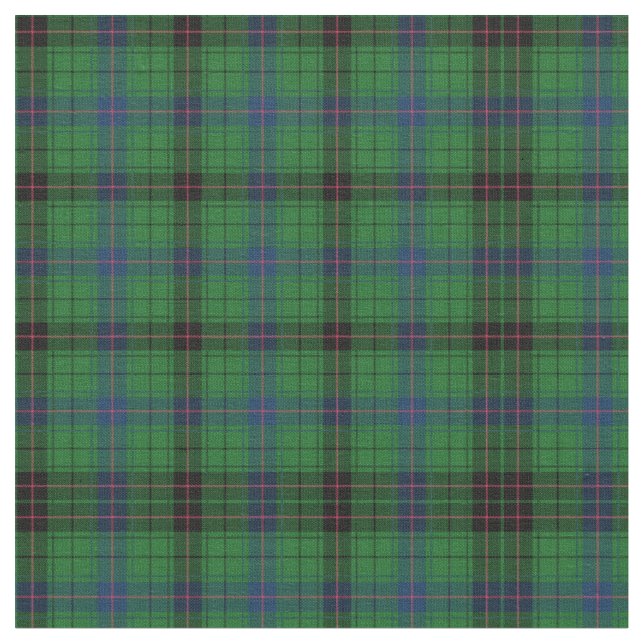 Tecido Xadrez Clan Davidson Tartan Green Black Check (Detalhe)
