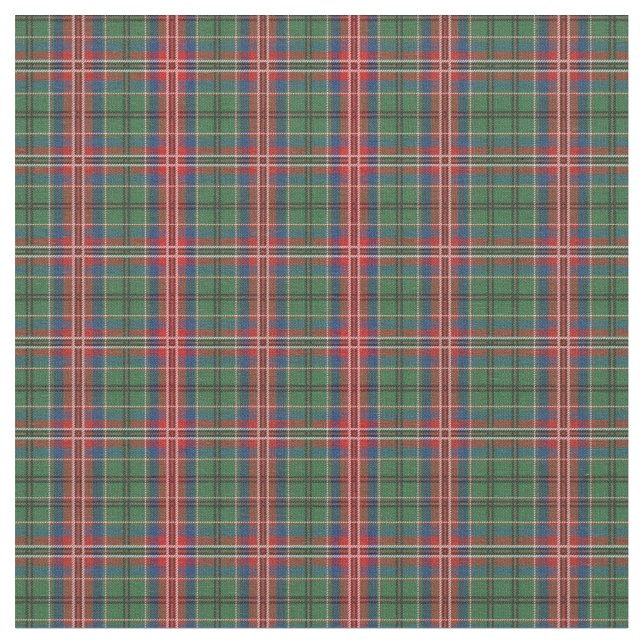 Tecido Xadrez Clan MacCulloch Tartan Green Red Blue Check (Detalhe)