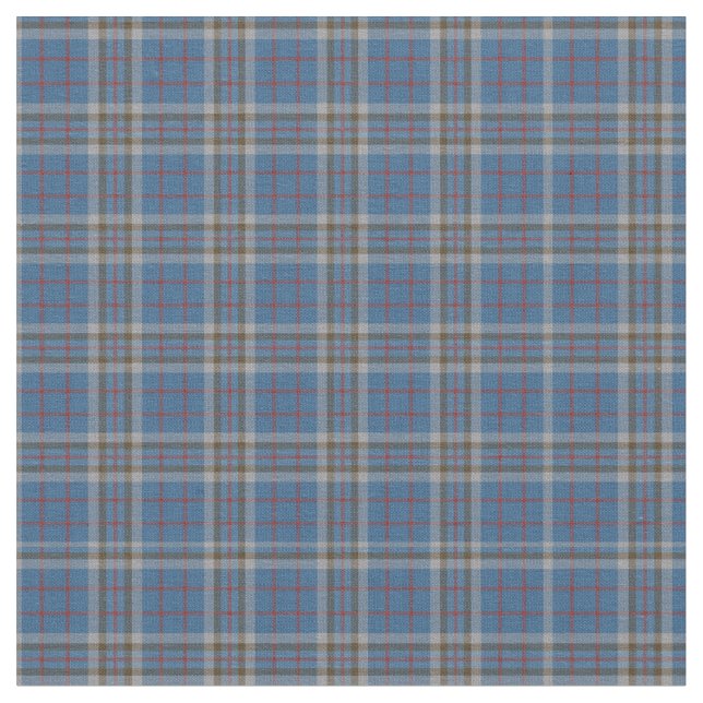Tecido Xadrez Clan Thompson Tartan Cinza Blue Check (Detalhe)