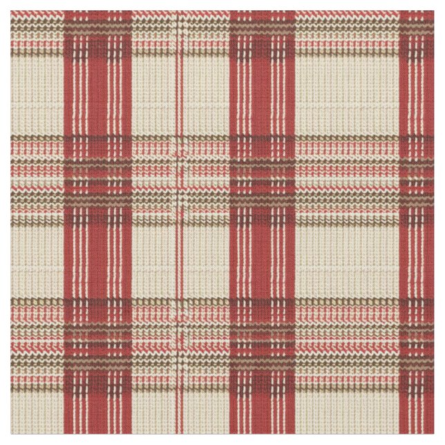 Tecido Xadrez Clássica de Tartan Vermelho e Preto - Tecid (Detalhe)