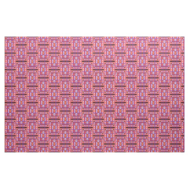 Tecido Xadrez de arte popular de curva Abstrato (Jarda)