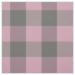 Tecido xadrez de búfalo, cinza escuro, rosa