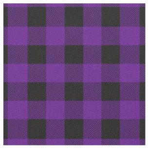 Tecido Xadrez de Búfalo Roxo e Preto Vintage