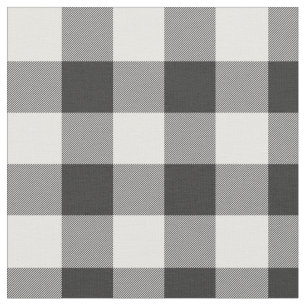Tecido Xadrez de Buffalo Check White e Black Squares