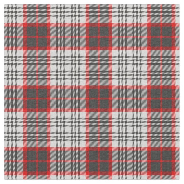 Tecido Xadrez de Edimburgo, Tartan Cinza Vermelha Preta (Detalhe)