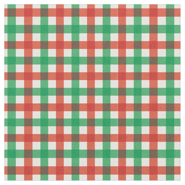 Tecido Xadrez de Gingham de Natal Verde e Vermelho/ Tarta (Detalhe)