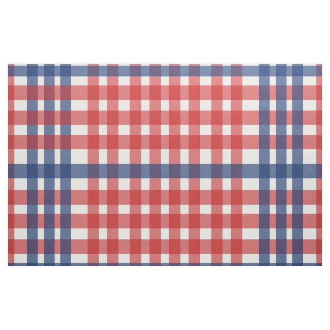 Tecido Xadrez de Gingham Vermelho, Branco e Azul (Jarda)