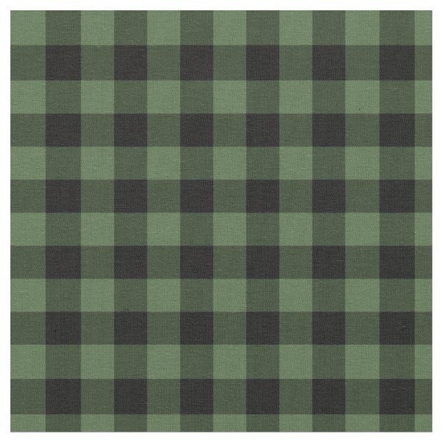 Tecido Xadrez de lenhador verde e preto (Detalhe)