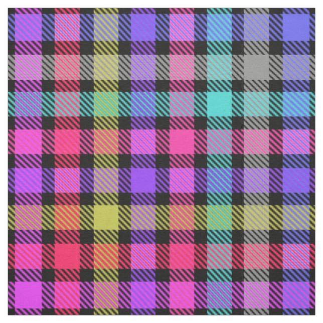 Tecido Xadrez de Madras Brilhante Arco-íris (Modelo)