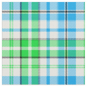 Tecido Xadrez Escocês Azul e Verde Branco