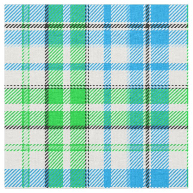 Tecido Xadrez Escocês Azul e Verde Branco  (Detalhe)