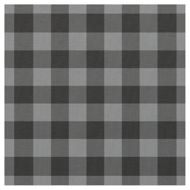 Tecido Xadrez Escuro Cinza e Preto Gingham (Detalhe)