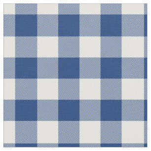 Tecido Xadrez Gingham Azul Médio e Branco