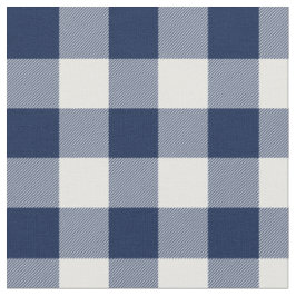 Tecido Xadrez Gingham Azul Meia-Noite e Branco