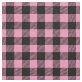 Tecido Xadrez gingham rosa claro e preto