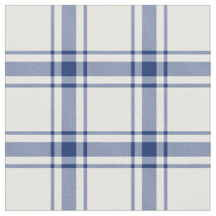Tecido Xadrez náutico azul e branco