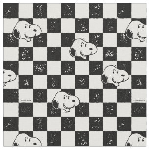 Tecido Xadrez Preto e Branco do Snoopy
