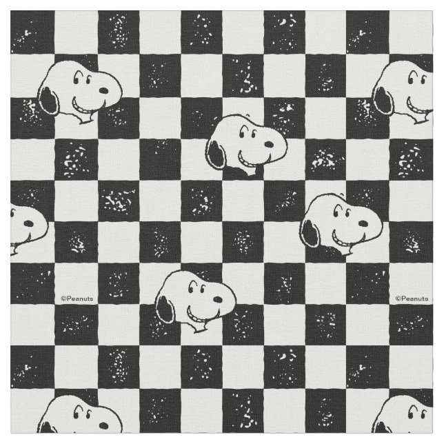 Tecido Xadrez Preto e Branco do Snoopy (Detalhe)