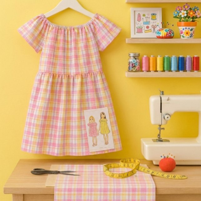 Tecido Xadrez Rosa Primavera Alegre Costura  (Sew pretty spring plaid dresses and home accents with  pink  plaid fabric. )