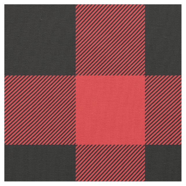 Tecido Xadrez Russo Vermelho e Negro de Buffalo (Detalhe)