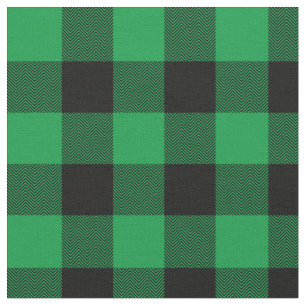 Tecido Xadrez Verde Brilhante e Chevron Negra