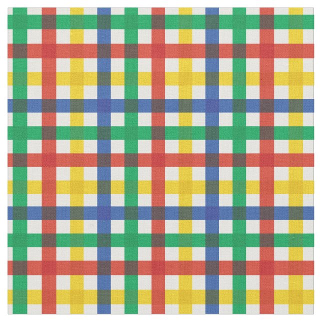 Tecido Xadrez Vermelha, Azul, Verde e Amarelo de Verão (Detalhe)