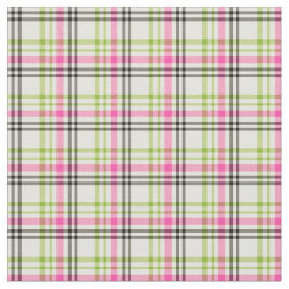 Tecido Xadrez Vintage Rosa Quente e Verde Lima