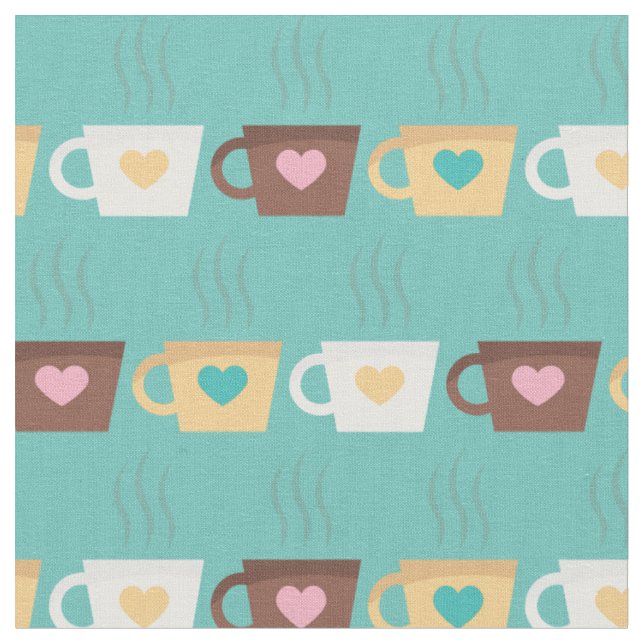 Tecido Xícaras de Café Barista Café Fofinho Comida Bebida (Detalhe)