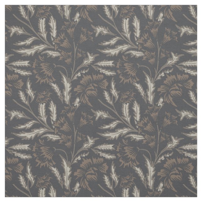 Tecido Xintz floral preto monocromático (Modelo)