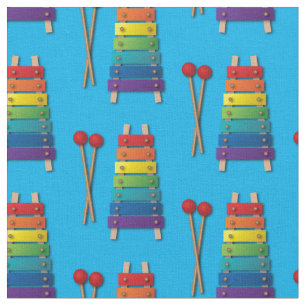 Tecido Xylophone Música Rainbow Kids Cute