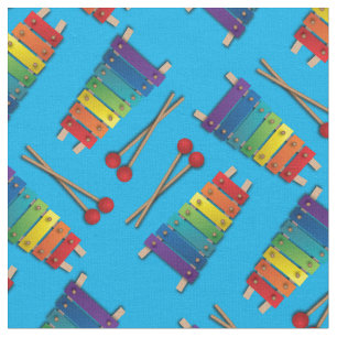 Tecido Xylophone Música Rainbow Kids Cute