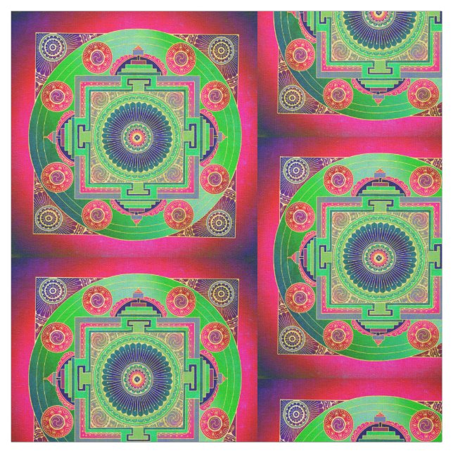 Tecido YANTRA - roda do excelente - rosa verde (Modelo)