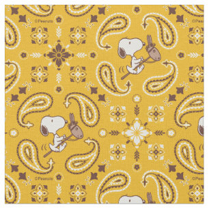Tecido Yeehaw! Snoopy Cowboy Montado em Hobby Horse Banda