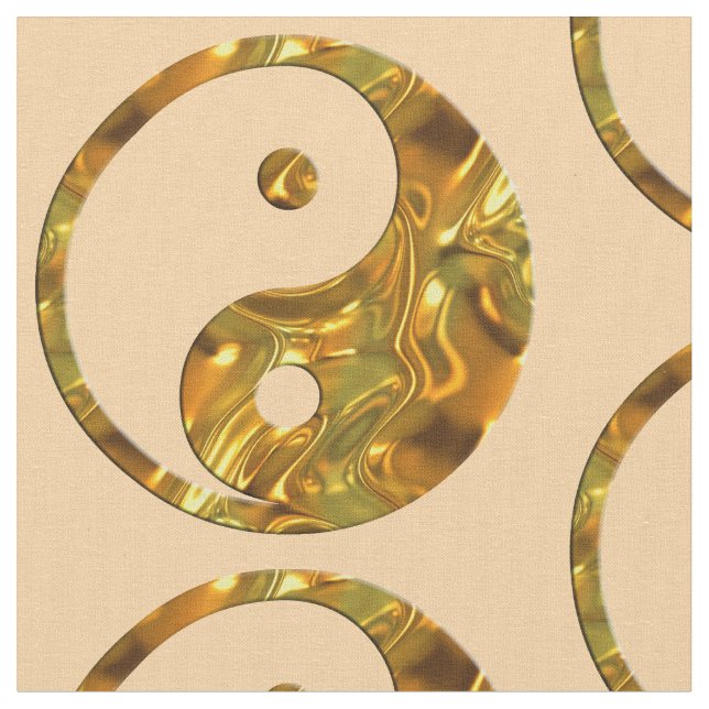 Tecido Yin & Yang - Sinal de ouro + seu fundo (Detalhe)