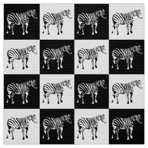 Tecido Zebra Negra E Branca Verificada