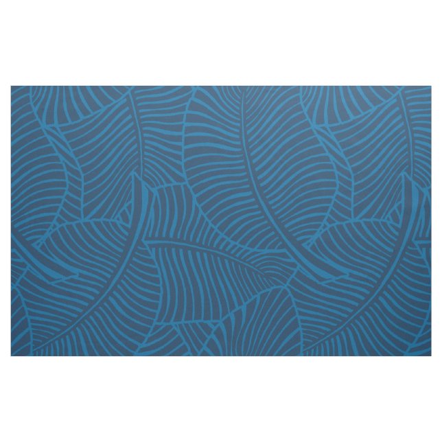 Tecido Zebra Palm Havaiano Tropical Denim Blue (Fat Quarter)