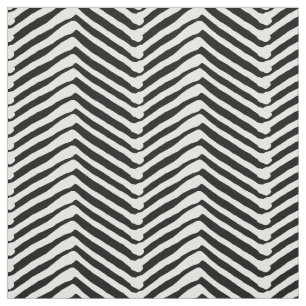 Tecido Zig zag strip preta e whit padrão design moderno