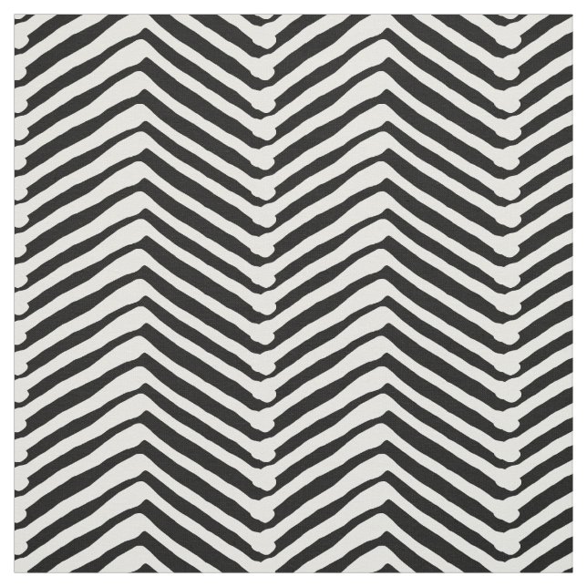 Tecido Zig zag strip preta e whit padrão design moderno (Modelo)