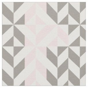 Tecido ZigZag geométrico, rosa e prata