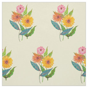 Tecido Zinnia Flor de Flor Selvagem