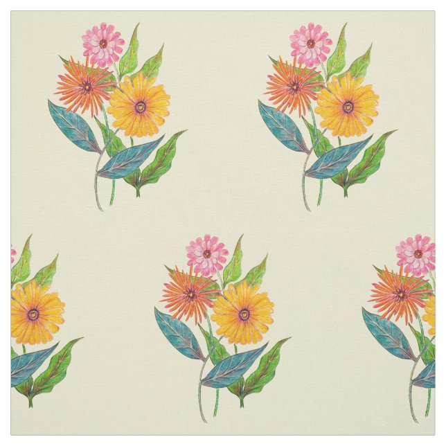 Tecido Zinnia Flor de Flor Selvagem (Modelo)